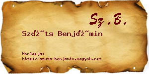 Szüts Benjámin névjegykártya